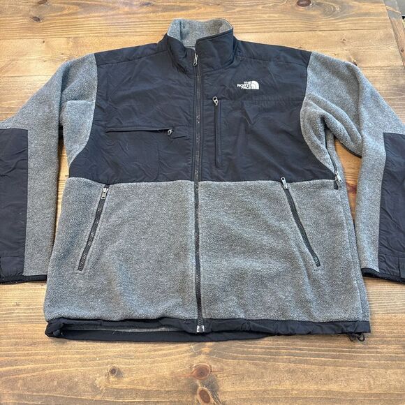 The North Face Denali Jacket Men XL Gray Black Fleece Full Zip Vintage Y2K *READ - Picture 1 of 10